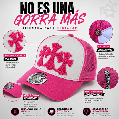 Gorra Chrome H. Truck Rosa 3 crosses 🔥